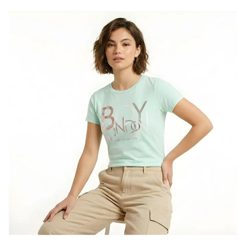 Playera Boy London De Dama Menta Edición Limitada Turquesa