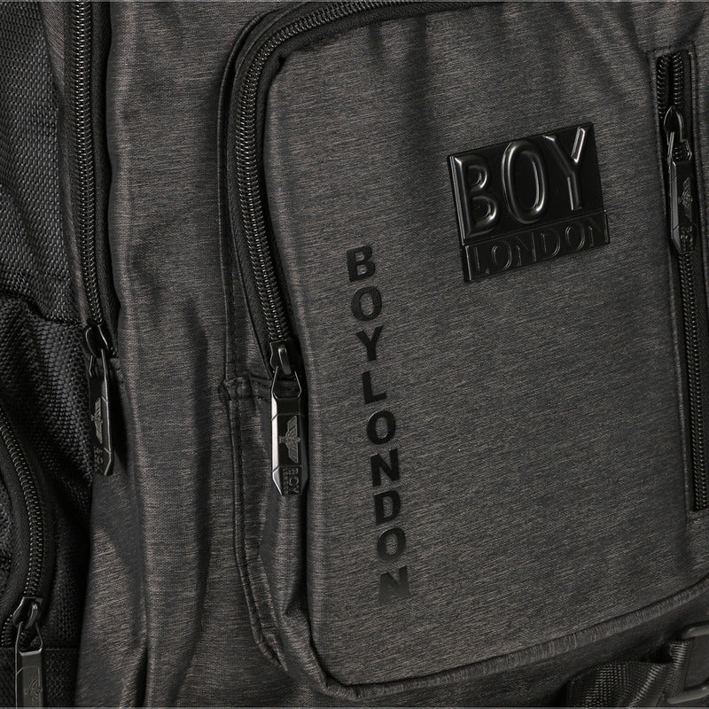Backpack Mochila Reforzada Casual Escolar Boy London Color Negro Diseño De La Tela Liso