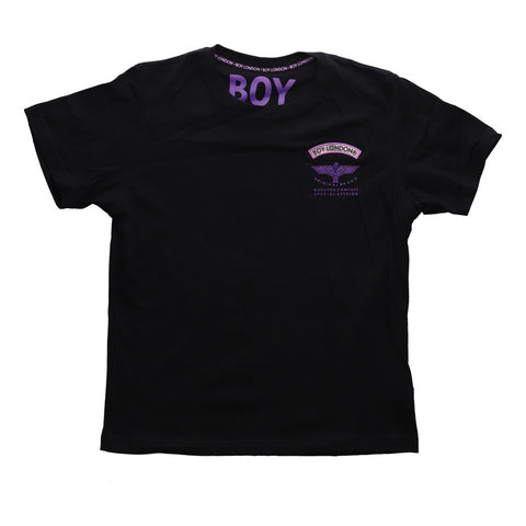 Playera Negra Hombre Holográfica Águila Morada Boy London