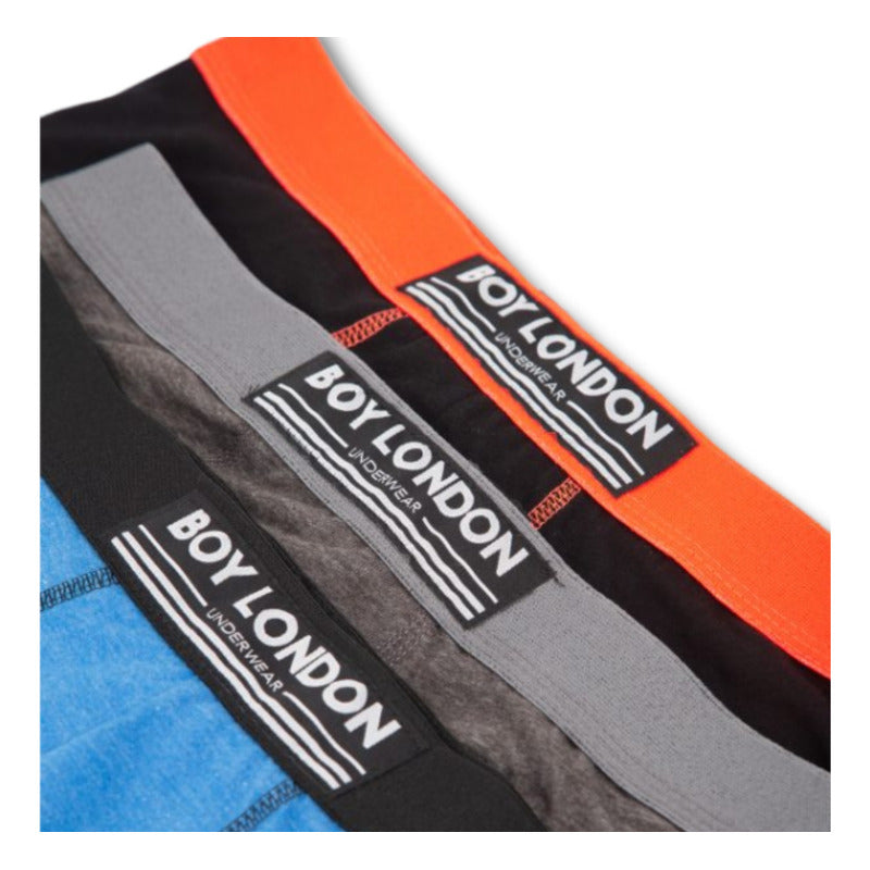 Boxer Corto De Algodón Suave Y Transpirable 3 Pz Boy London