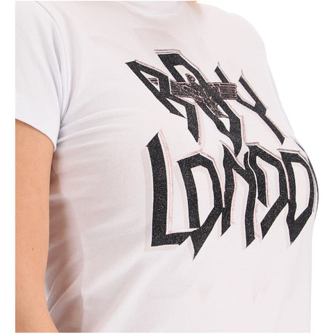 Playera Blanca Mujer Foil Rosa Letras Brillantes Boy London