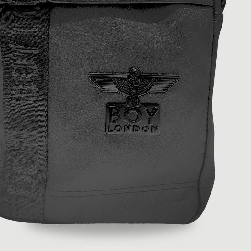 Bolso De Hombro Messenger Para Hombre Bandolera Boy London Acabado De Los Herrajes Negro Color Negro Mate Diseño De La Tela Lisa