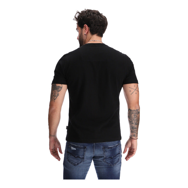 Playera Manga Corta Hombre Grafiti Tinta Azul Boy London