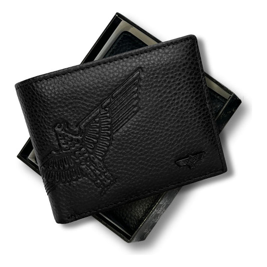 Cartera Negra De Piel Plegable Hombre Original Boy London