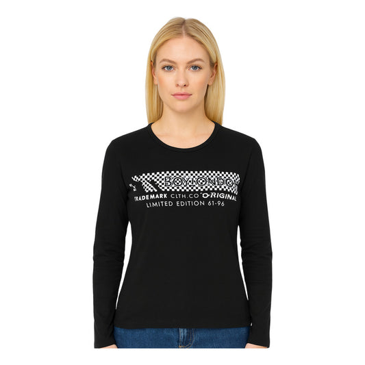 Playera Negra De Dama Manga Larga Boy London Original