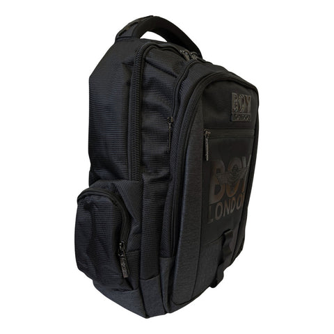 Mochila Escolar Backpack Negra Gran Capacidad Cierres Reforzados Boy London Color Negro Diseño De La Tela Lisa