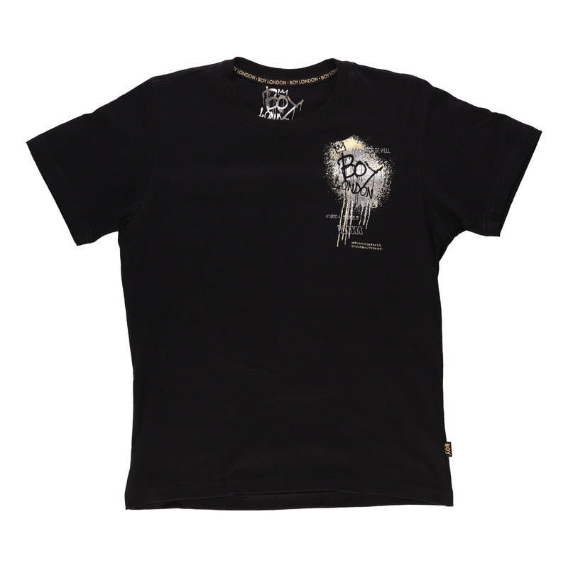 Playera Manga Corta Estampado Metalico Grafiti Boy London