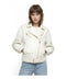 Chamarra De Vinipiel Biker Blanca Dama Boy London