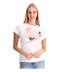 Playera Blanca Mujer Brillos Foil Rosa Algodon Boy London