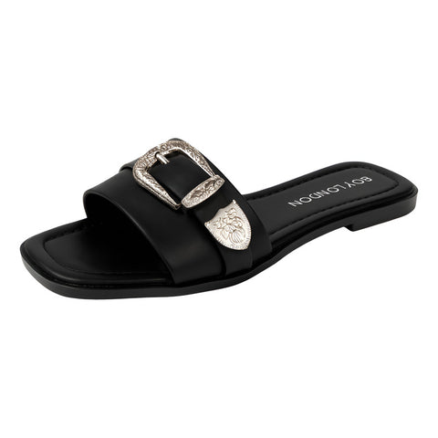 Sandalia Para Mujer Casual Con Hebilla Boy London Shoes