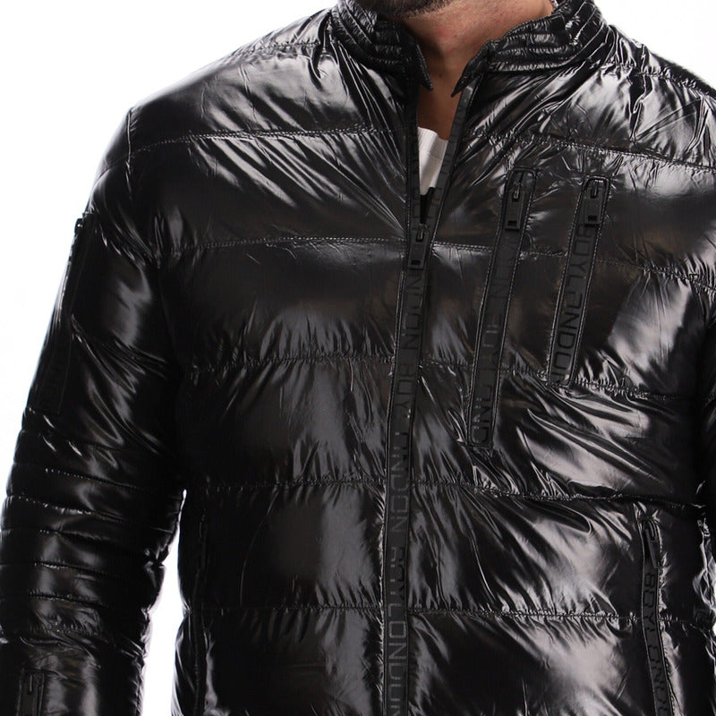 Chamarra Hombre Capitonada Brillante De 7 Cierres Boy London