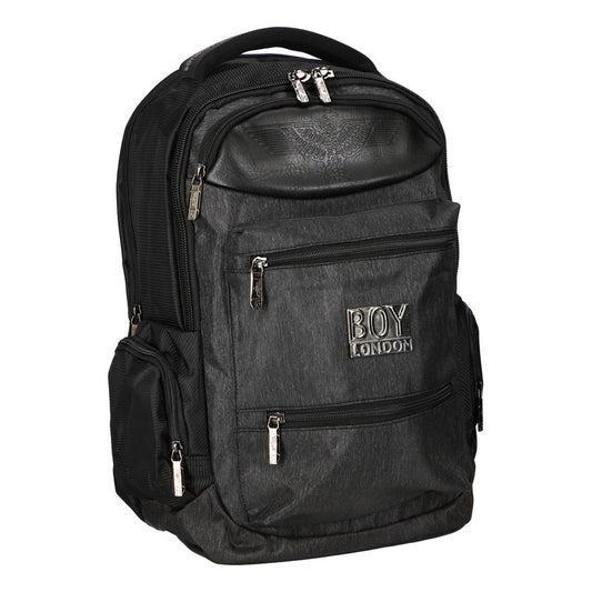 Backpack Mochila Urbana Escolar Aguila Vinipiel Boy London Color Negro Diseño De La Tela Liso