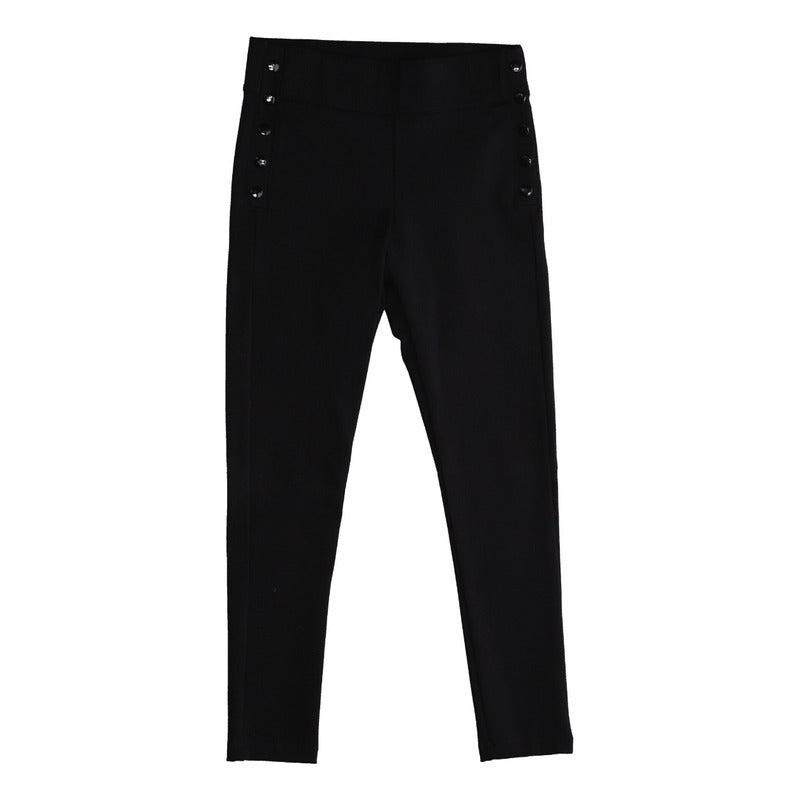 Leggins Mallon Casual Negro Mujer Con Botones Boy London