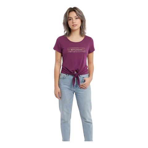 Playera De Dama Nudo Frontal Vino Boy London Vino 2xg