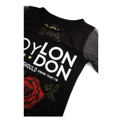 Blusa Negra Con Transparencia De Dama Awesome Boy London