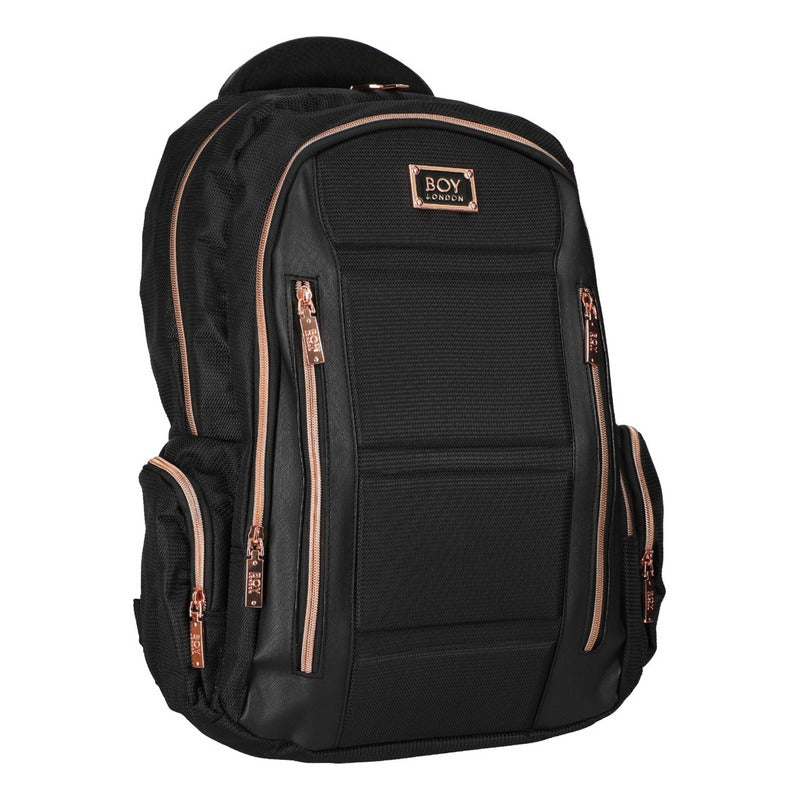 Backpack Mochila Mujer Cierres Rose Gold Casual Boy London