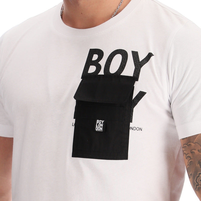 Playera Manga Corta Algodon Para Hombre Con Bolsa Boy London