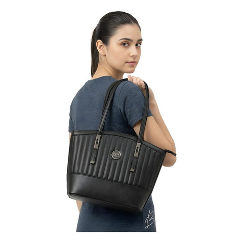 Bolsa Tote Boy London Negra Mujer Textura Capitonada Negro