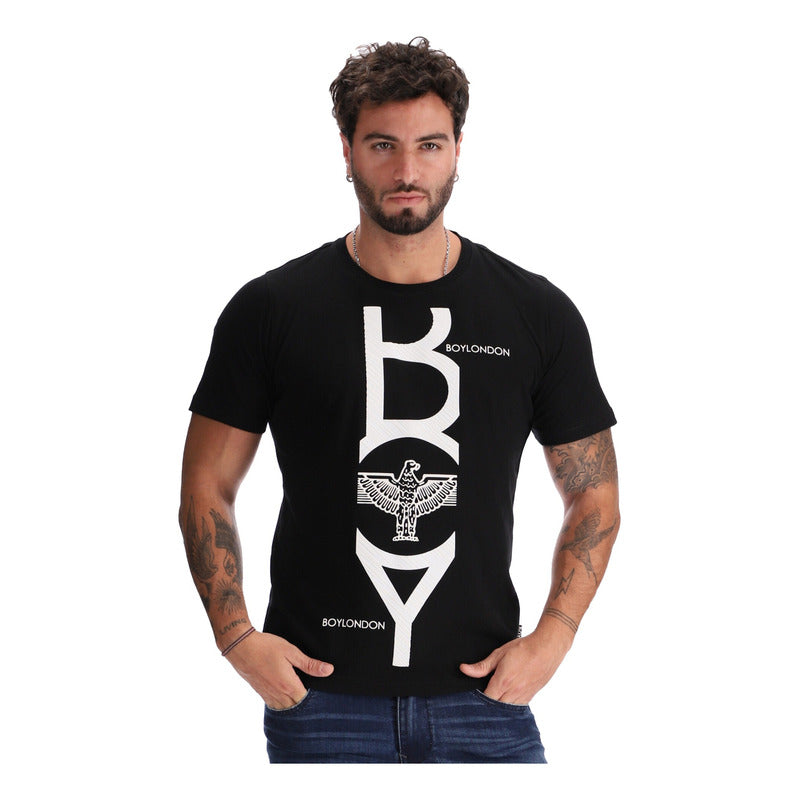 Playera Estampada Manga Corta De Algodon Hombre Boy London