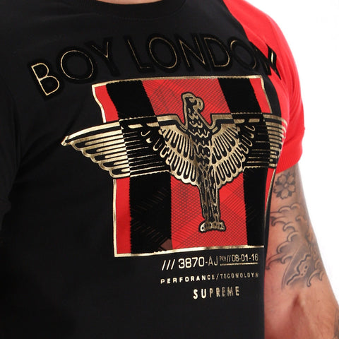 Playera Negra De Hombre Foil Dorado Y Terciopelo Boy London Negro Chica Liso