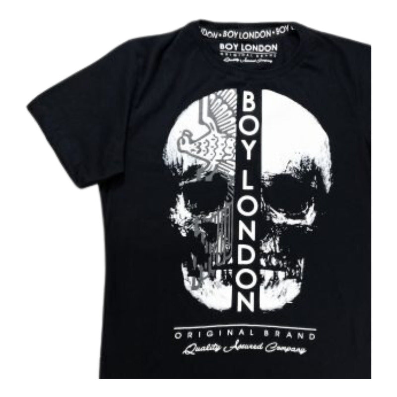 Playera Manga Corta De Hombre Calavera Con Logo Boy London