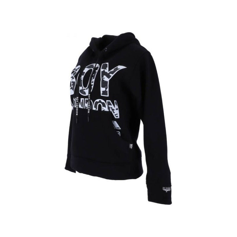 Sudadera Negra De Hombre Hoodie Afelpado Diseño Boy London
