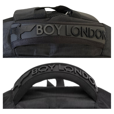 Backpack Mochila Negra Reflejante Placa Metálica Boy London