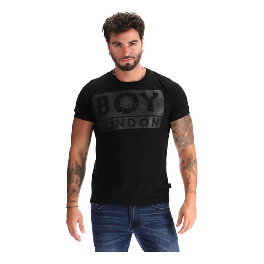 Playera Negra Mate De Hombre Con Pedreria Boy London