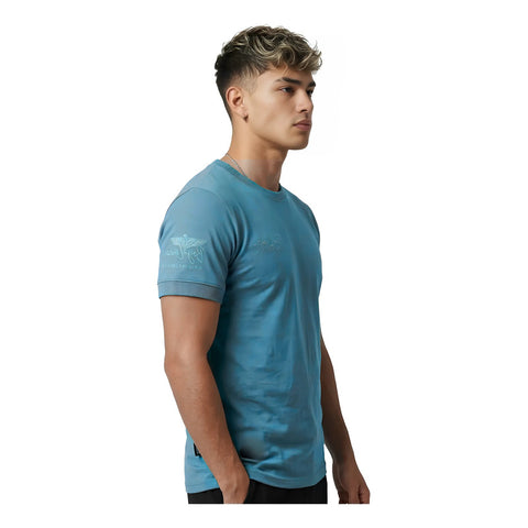 Playera Turquesa Hombre Azul Cuello Redondo Boy London Azul