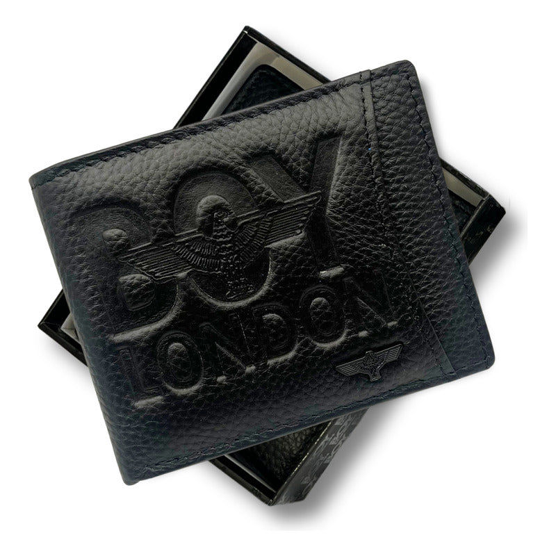 Cartera Negra De Piel Para Hombre Original Boy London