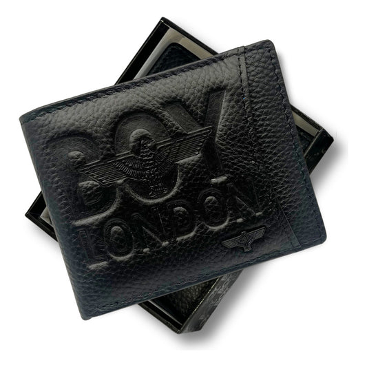 Cartera Negra De Piel Para Hombre Original Boy London