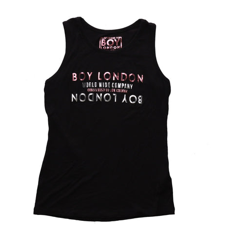Playera Tirantes Boy London Mujer Negra Cromado Espejo