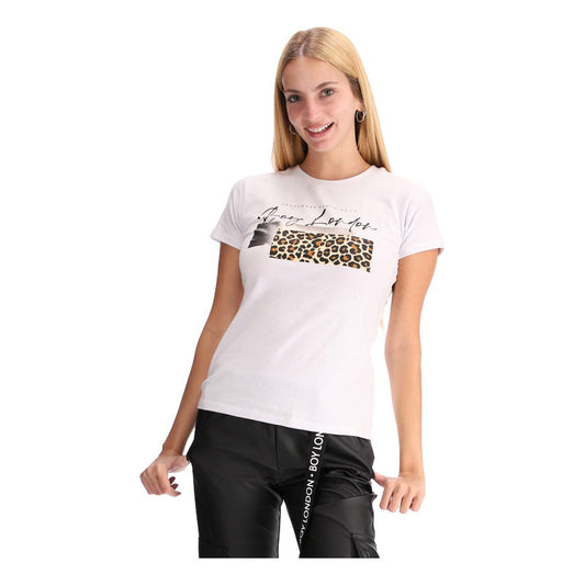 Playera Blanca Mujer Animal Print De Algodon Boy London