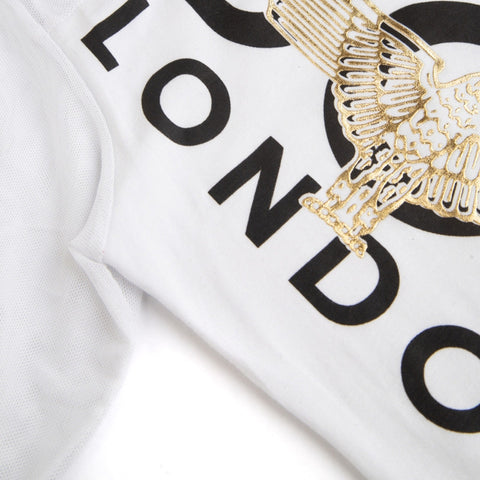 Crop Top Boy London Mujer Blanco Manga Transparente
