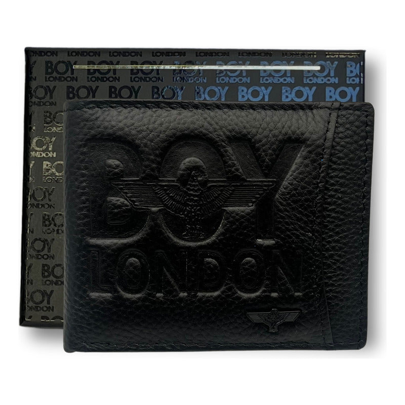 Cartera Negra De Piel Para Hombre Original Boy London