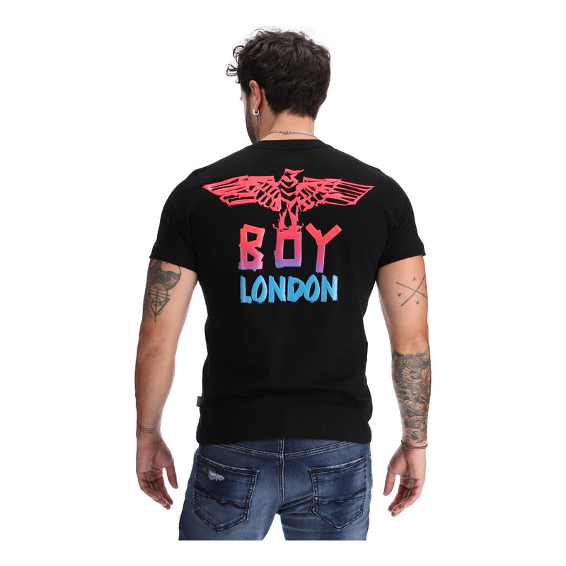 Playera Manga Corta Hombre Degradado Rosa Y Azul Boy London