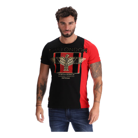 Playera Negra De Hombre Foil Dorado Y Terciopelo Boy London Negro Chica Liso