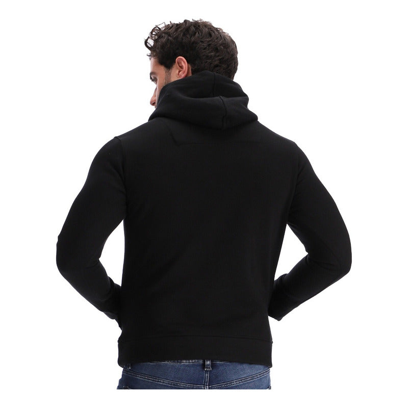 Sudadera Hoodie Negra Flok Plata Salpicado Hombre Boy London
