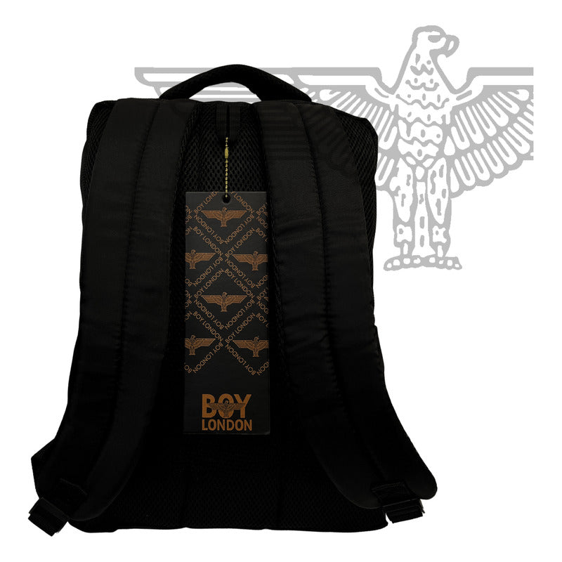 Mochila Negra Casual Urbana Cierres Rosa Metálico Boy London