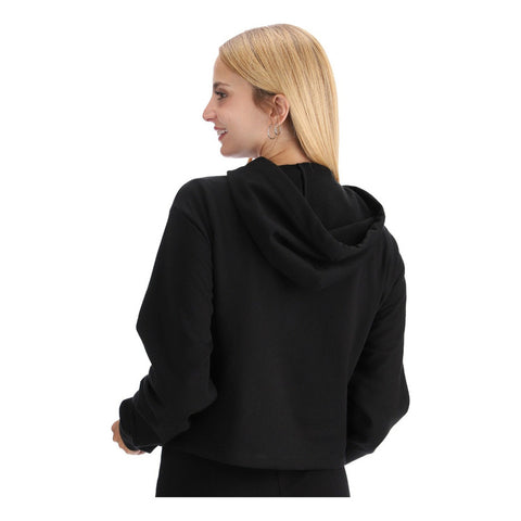 Sudadera Mujer Crop Top Ombliguera Con Pedreria Plata Boy London