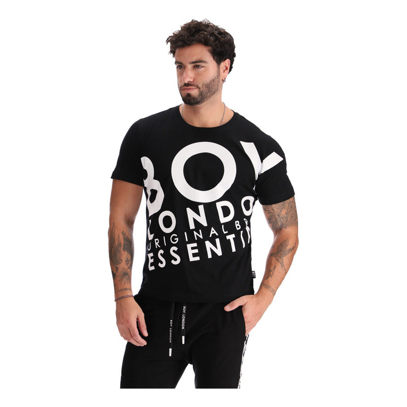 Playera Manga Corta Para Hombre Algodon Estampada Boy London