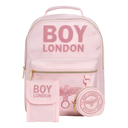 Mochila Juvenil De Moda Casual Escolar Negro Rosa Kawaii Con Colgantes Boy London Diseño De La Tela Liso