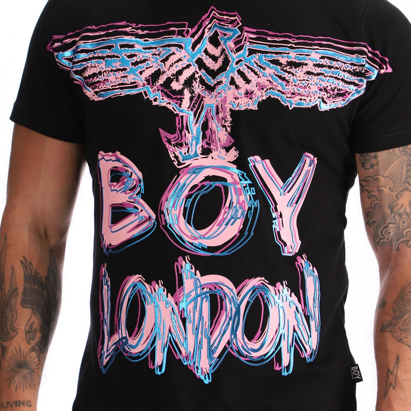 Playera Manga Corta Hombre Texturizada Rosa Azul Boy London