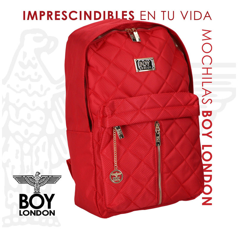 Mochila Casual Mujer Moda Urbana Boy London Color Rojo