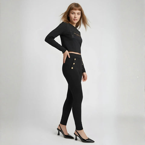 Zapatillas Tacones De Dama Elegantes Boy London Shoes Negro de Charol
