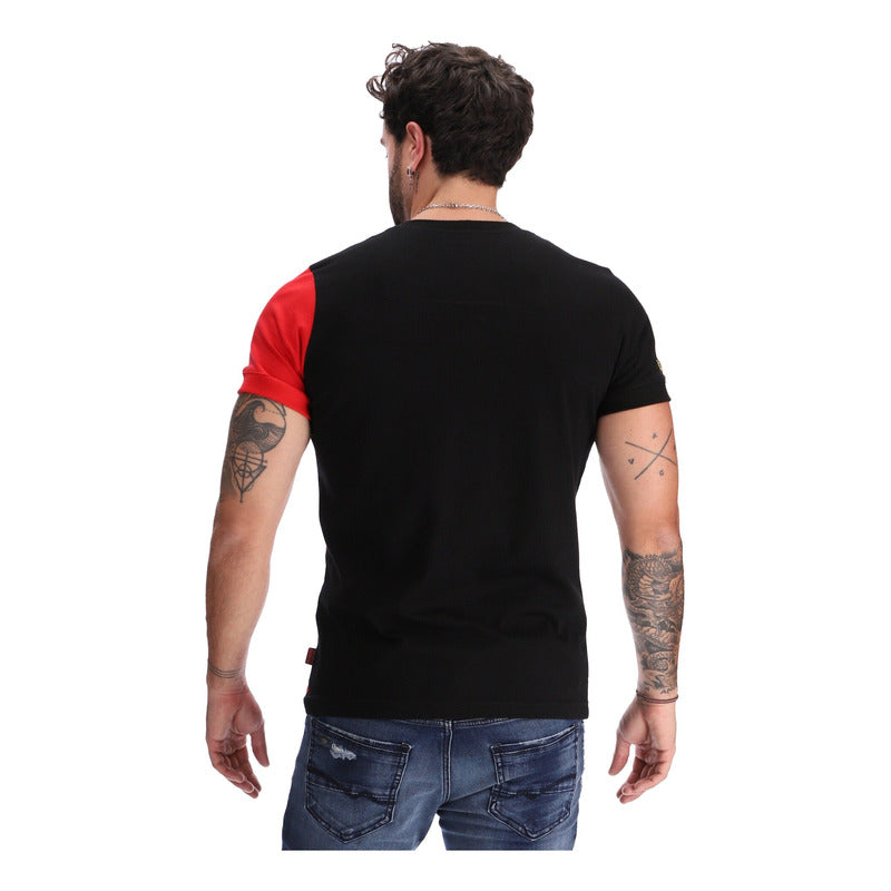 Playera Negra De Hombre Foil Dorado Y Terciopelo Boy London