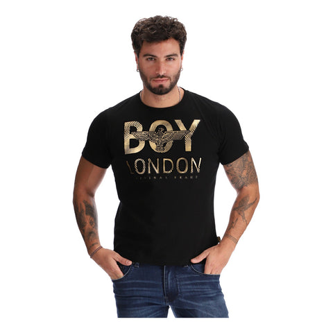 Playera Manga Corta Foil Dorado Flock Terciopelo Boy London