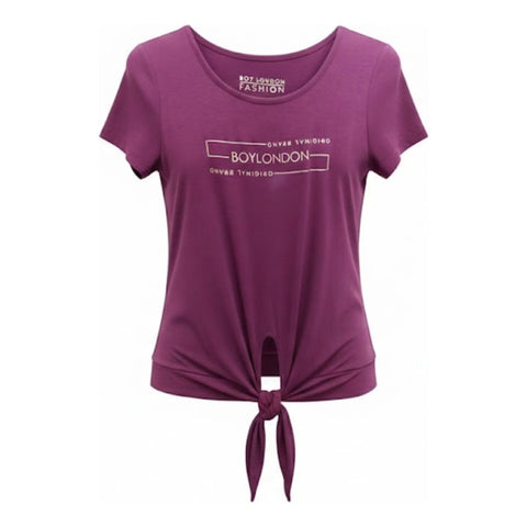 Playera De Dama Nudo Frontal Vino Boy London Vino 2xg