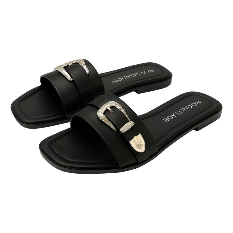 Sandalia Para Mujer Casual Con Hebilla Boy London Shoes