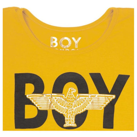 Playera De Mujer Casual De Manga Corta Estampado Boy London Amarillo G Liso
